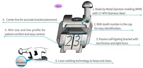 ISO y CE Certificado DTC Auto-Ligador Bracket MBT Roth Brackets Dental Hecho en Hangzhou