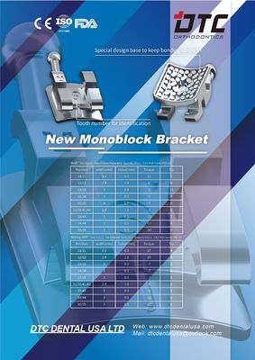 DTC Mim Monobloque Bracket Dental con láser ortodóntico MBT Roth Brace de metal con 3W / gancho