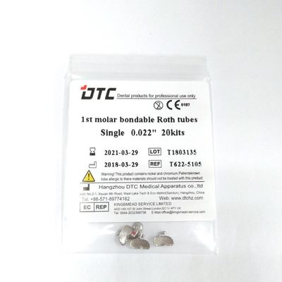 Tubo bucal de acero inoxidable con certificación DTC CE para cuidado de ortodoncia