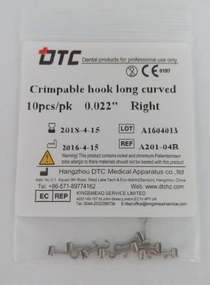 0.018'/0.022' DTC ortodoncia dental gancho de acero inoxidable corta larga o espiral ganchos