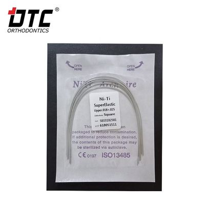 Corrección ortodóntica con DTC redondo NiTi oval de arco cuadrado alambre y certificación CE