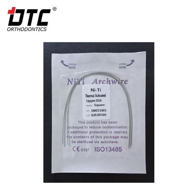 Corrección ortodóntica con DTC redondo NiTi oval de arco cuadrado alambre y certificación CE