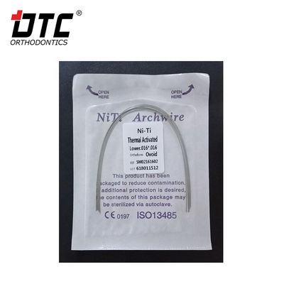 Corrección ortodóntica con DTC redondo NiTi oval de arco cuadrado alambre y certificación CE
